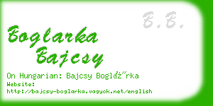 boglarka bajcsy business card